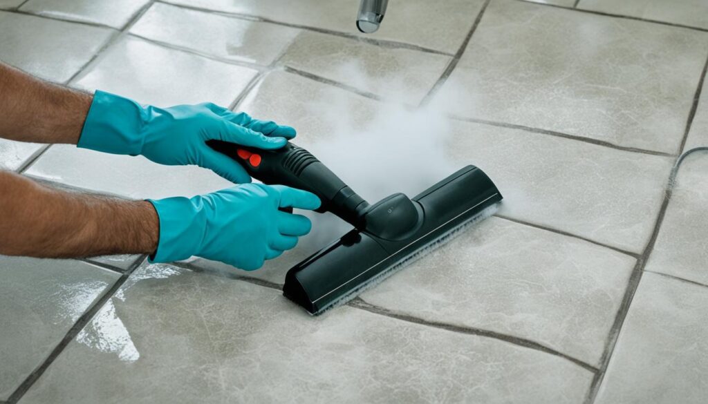 Bodenfliesen mit Dampfreiniger reinigen Bodenfliesen mit Dampfreiniger reinigen