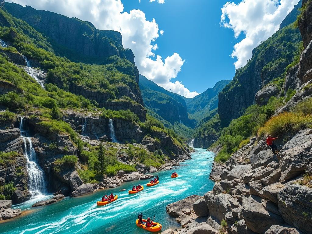 Canyoning und Rafting Abenteuer im Gebirge Canyoning und Rafting Abenteuer im Gebirge