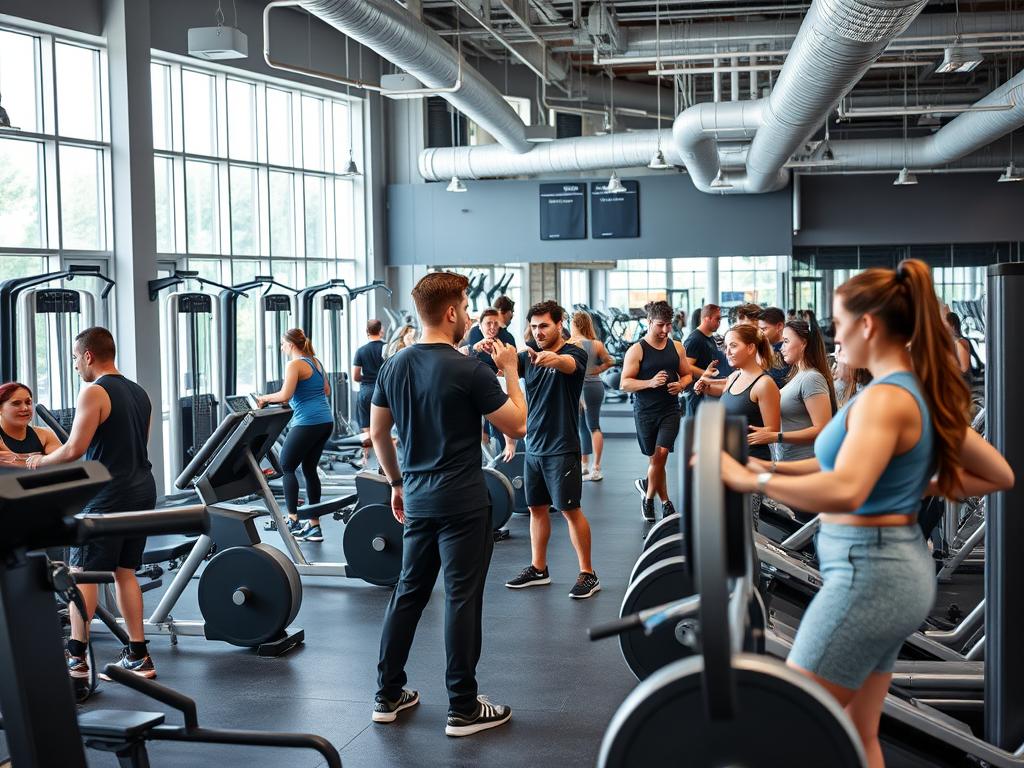 Fitnessstudio mit professioneller Ausrüstung und qualifizierten Trainern